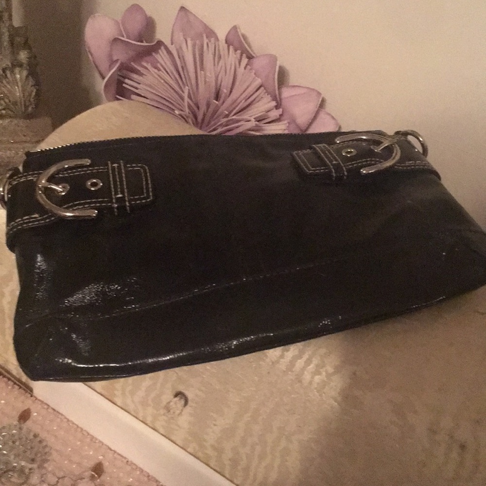 Coach patent leather clutch